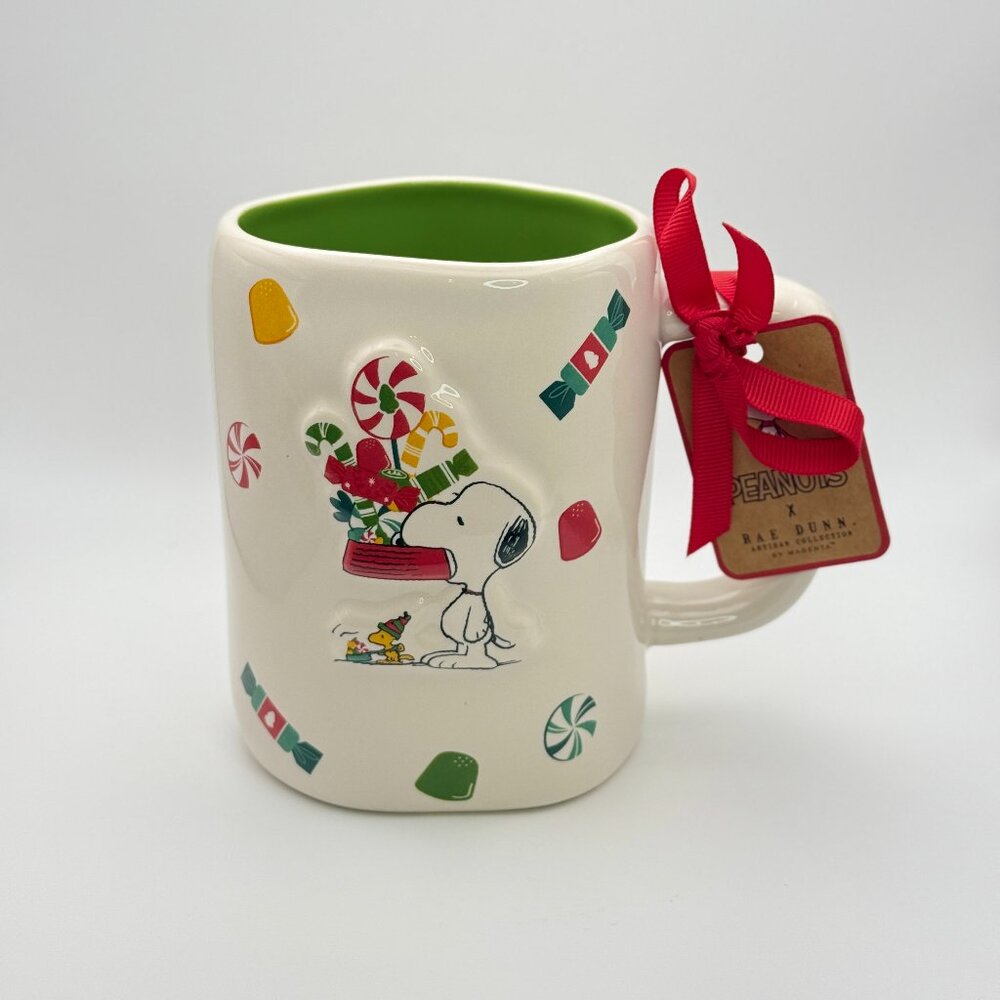 Snoopy and Woodstock Christmas mug by Rae Dunn | the more the merrier Peanuts
